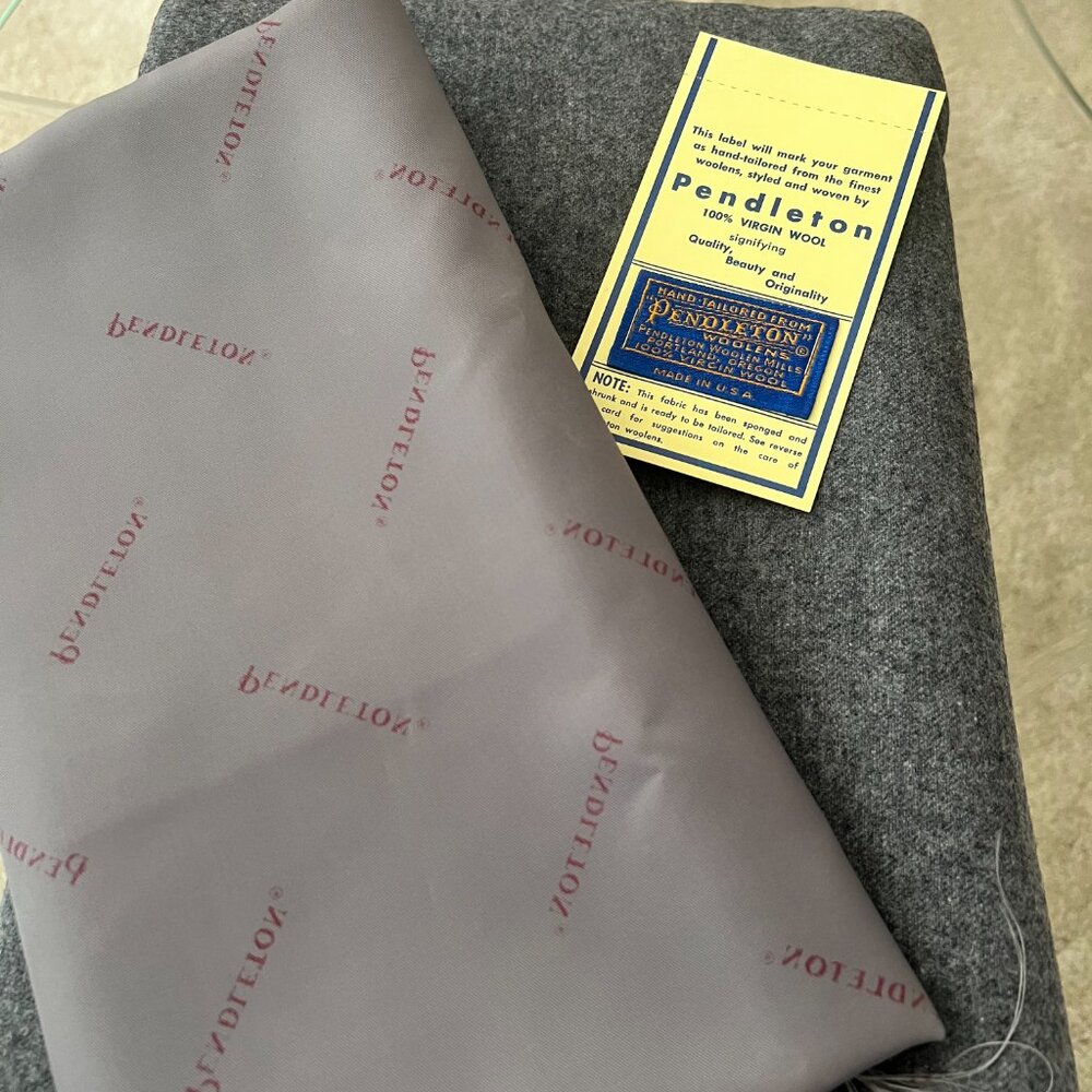 Pendleton 100% Virgin Wool Yardage With Matching … - image 1
